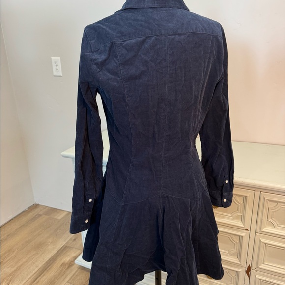 Polo by Ralph Lauren Navy Long Sleeve Corduroy Button up Dress - Picture 2 of 5